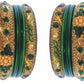 Enthic Traditional Rajasthani Bradal And Partywear Lac Bangles For Women in Green Color set of (7+7)