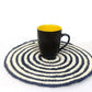 Jute Place Mats With White and Blue  SET of 4 Pcs- 30 CM