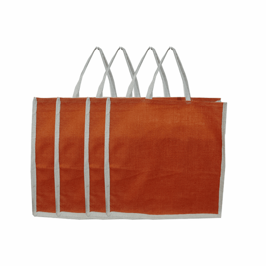 Natural handmade pure Orange jute bag with Rectangular Shape (Set of 4)