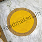 Natural Jute Rugs With Yellow and Beige Strips - 90 CM