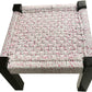 Wooden stool with red mix white weaving for balcony