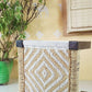 Wooden Chowki With White and Beige Also With Flower Design