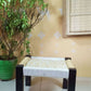 Wooden Chowki With White and Beige Also With Flower Design