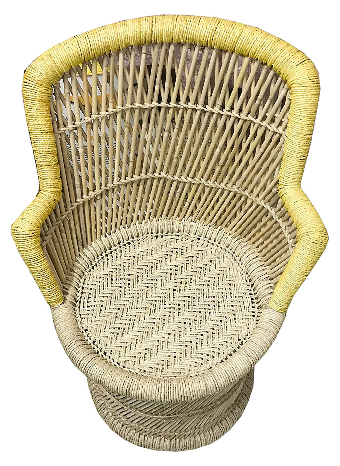 Handmakers Bamboo Mudda chair with Yellow for Kids