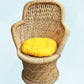Handmakers Yellow Color Pure Cotto Round Cushion 18X18 inch (Pack of 4 )