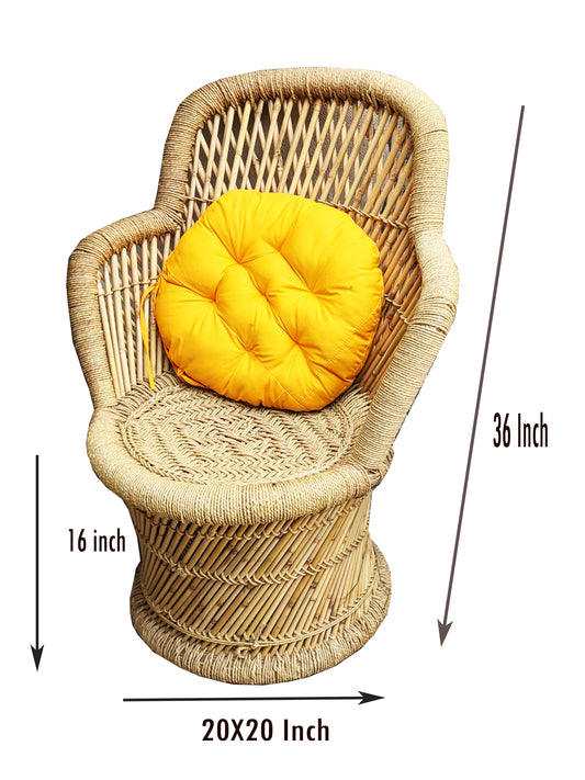 Handmakers Excel Bamboo Mudda Chair with Pure Cotton Cushion