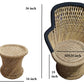 Black Bamboo Weaaving Chair with Wave Design Mudda Stool