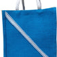 Handmakers Small Jute Gift Bags with Blue Green color for Gifts (Set of 2)
