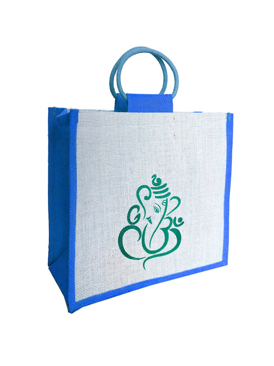 Personalized Jute Bags for Weddings 3-Pack Blue, Red, and Green Color Combination