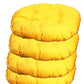 Handmakers Yellow Color Pure Cotto Round Cushion 18X18 inch (Pack of 4 )