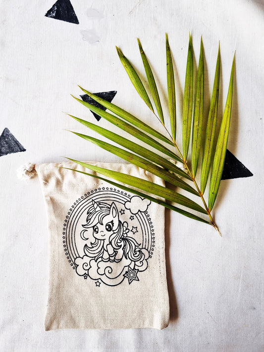 cute small unicorn drawstring bag