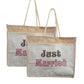 Natural Jute Cloth Handbag With Just Married (Set of 2)