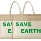 Natural Jute Cloth Handbag With Save Earth (Set of 2)