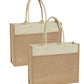 Natural Handmade Pure Jute Handbag With White and Beige (Set of 2)