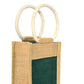 Handmaker  Jute Water Bottle Bag for  1LTR  with  Green Color  (Pack of 2)