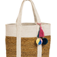 Handmakers Pure Jute handbag for women with white Beige Color set