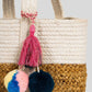 Handmakers Pure Jute handbag for women with white Beige Color set