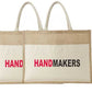 Natural Jute Cloth Handbag With Handmakers (Set of 2)