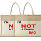 Natural Jute Cloth Handbag With White and Beige :- (Set of 2)