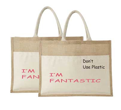 Pure Natural Jute Cloth Handbag (Set of 2)