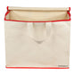 Natural Jute Cloth Handbag With White With Red Border Set of 2