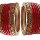 Handmakers ! Traditional Lac Bangles in Maroon with Golden color set of(8+8)