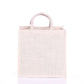 Handmakers White Jute Bag Handbag  for return  gift (set of 2)