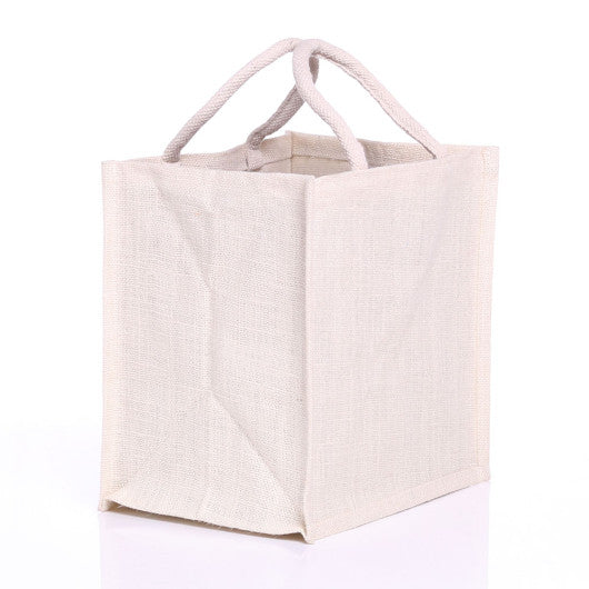 Handmakers White Jute Bag Handbag  for return  gift (set of 2)