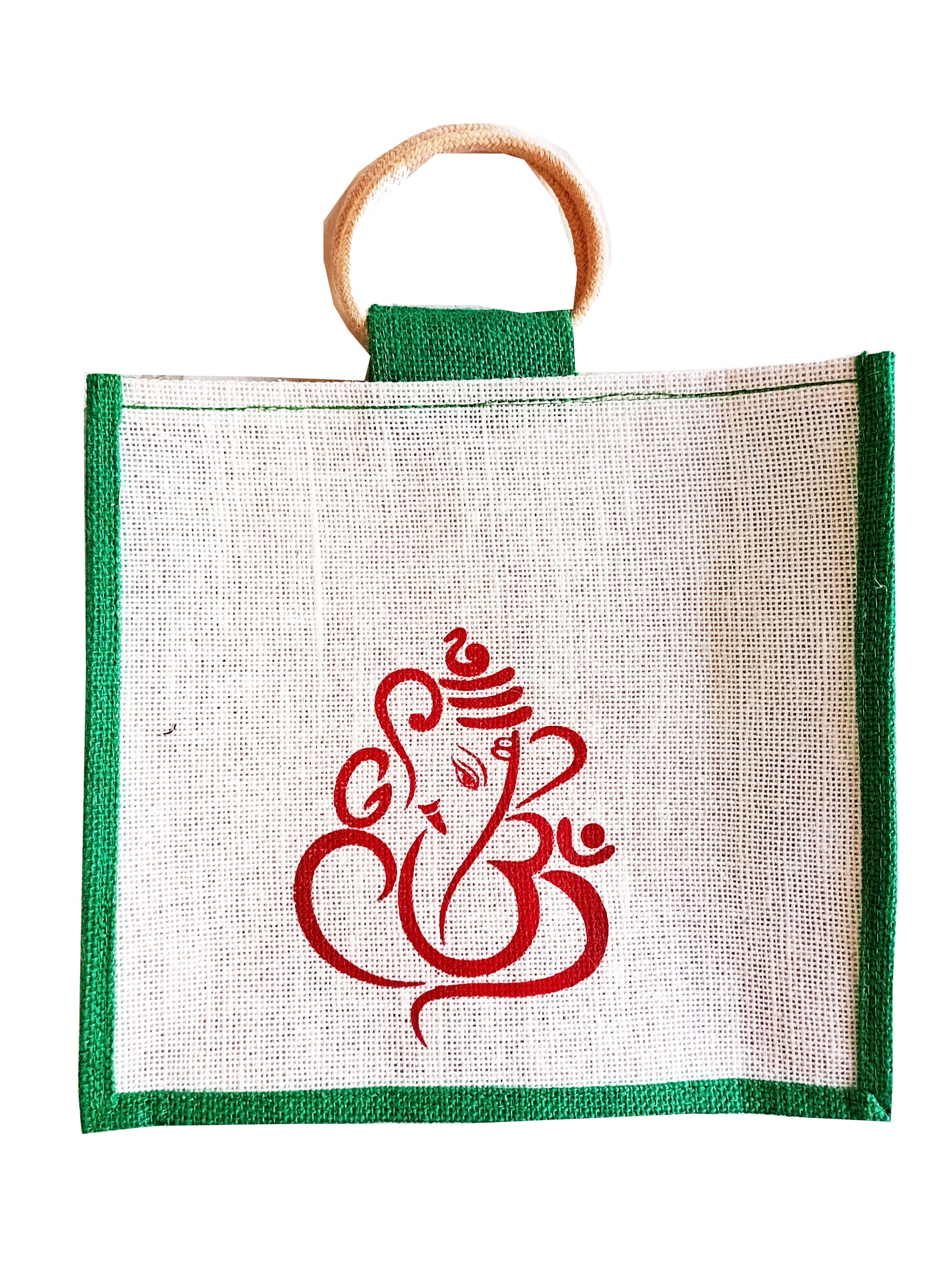 Elegant Jute Wedding Favor Bags with Green Color Personalized Jute Bags