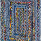 Jute Floor Mat With Beige and Blue Rectangular Shape- 4 X 6 FT Carpet! Jeans and Jute rectangle shape carpet runner