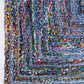 Jute Floor Mat With Beige and Blue Rectangular Shape- 4 X 6 FT Carpet! Jeans and Jute rectangle shape carpet runner