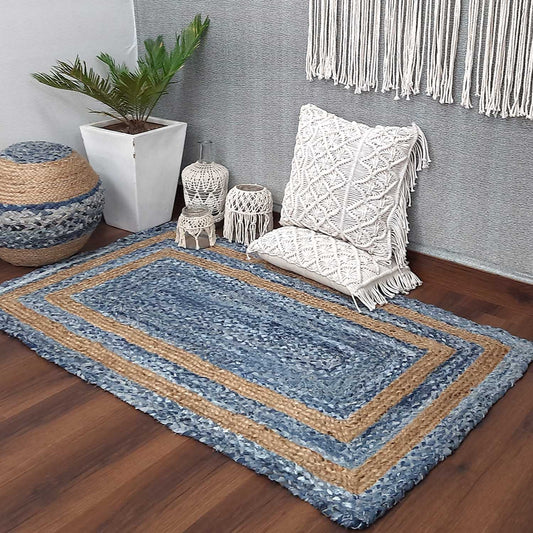 jeans jute rectangle carpet for living room