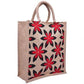 	 Natural Handmade Pure Jute Handbag With Flower Design (Set of 2)