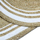 Natural Golden Jute Beige With White Oval Shape Runner - 3 X 5 FT