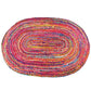 Jute and cotton multicolor oval shape carpet