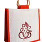Elegant Jute Wedding Favor Bags with Orange Color Personalized Jute Bags for a Memorable Wedding Celebration pack of 2,4