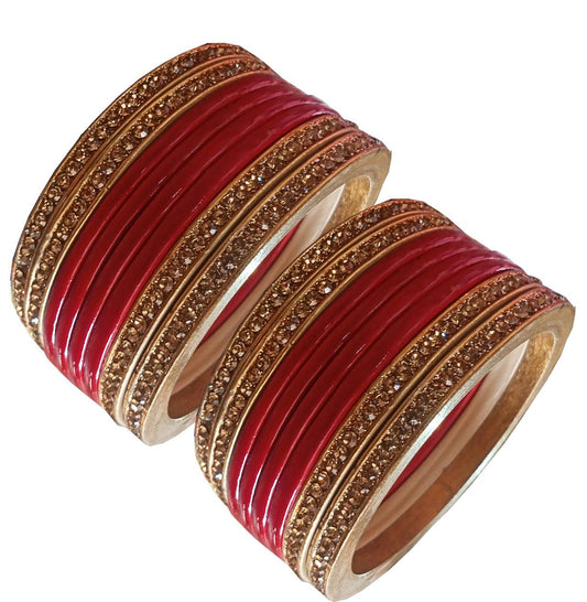 Lac Bangles with Red And Golden color