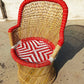 red bamboo chair for balcony 