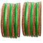 Handmakers ! Green With Golden Lac Traditional Bangles for Women And Girls (Pack of 8)