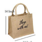 Natural Jute Cloth Handbag With Shop With Me (Set of 2)