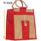 Natural pure Jute Handbags and bottle bags With Red Color