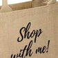 Natural Jute Cloth Handbag With Shop With Me (Set of 2)