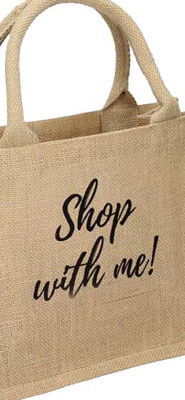 Natural Jute Cloth Handbag With Shop With Me (Set of 2)