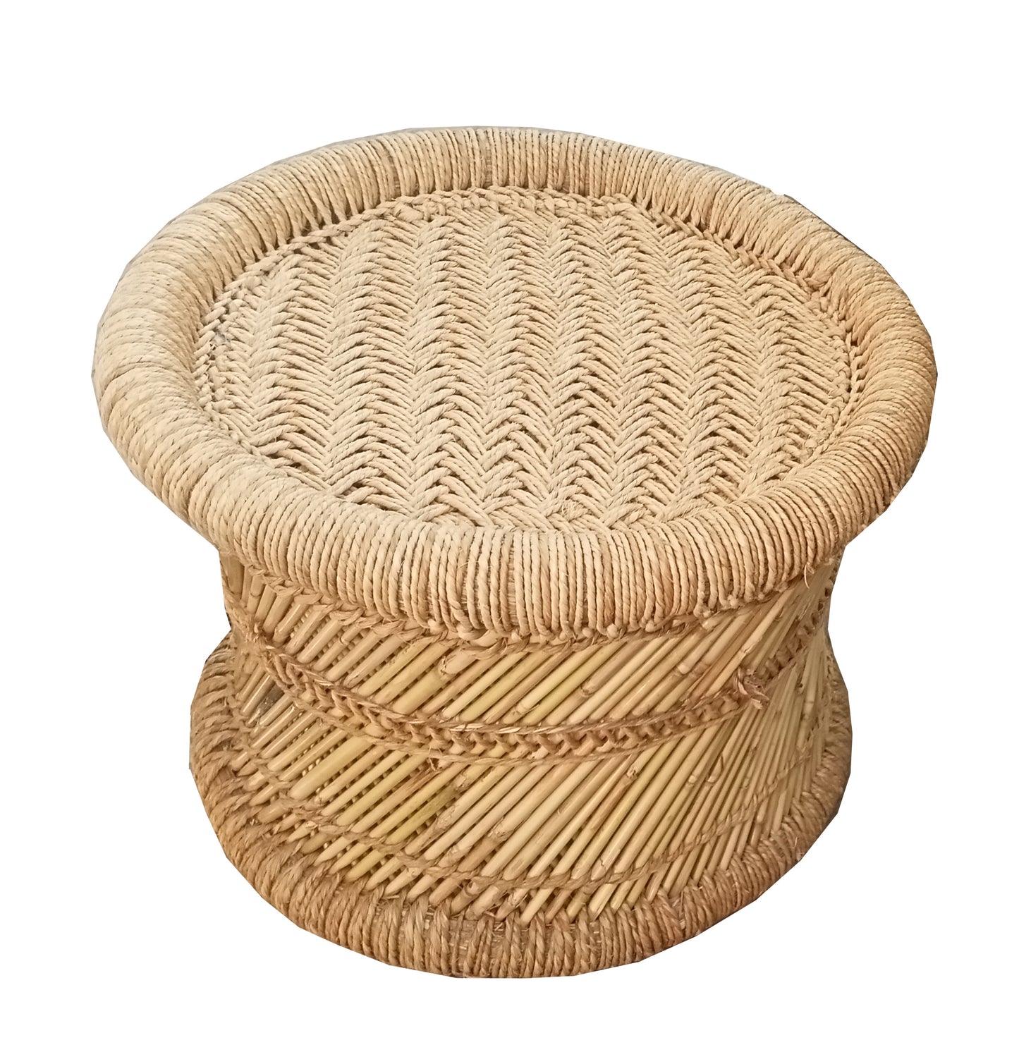 Handmakers beige footer mudda stool for rest legs