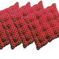 Handmakers Cotton Square Chair Pad Seat Cushion (18 inch X 18 Inch, Red)