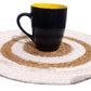 Whtie and Beige Round Table Mats (Set of 4)