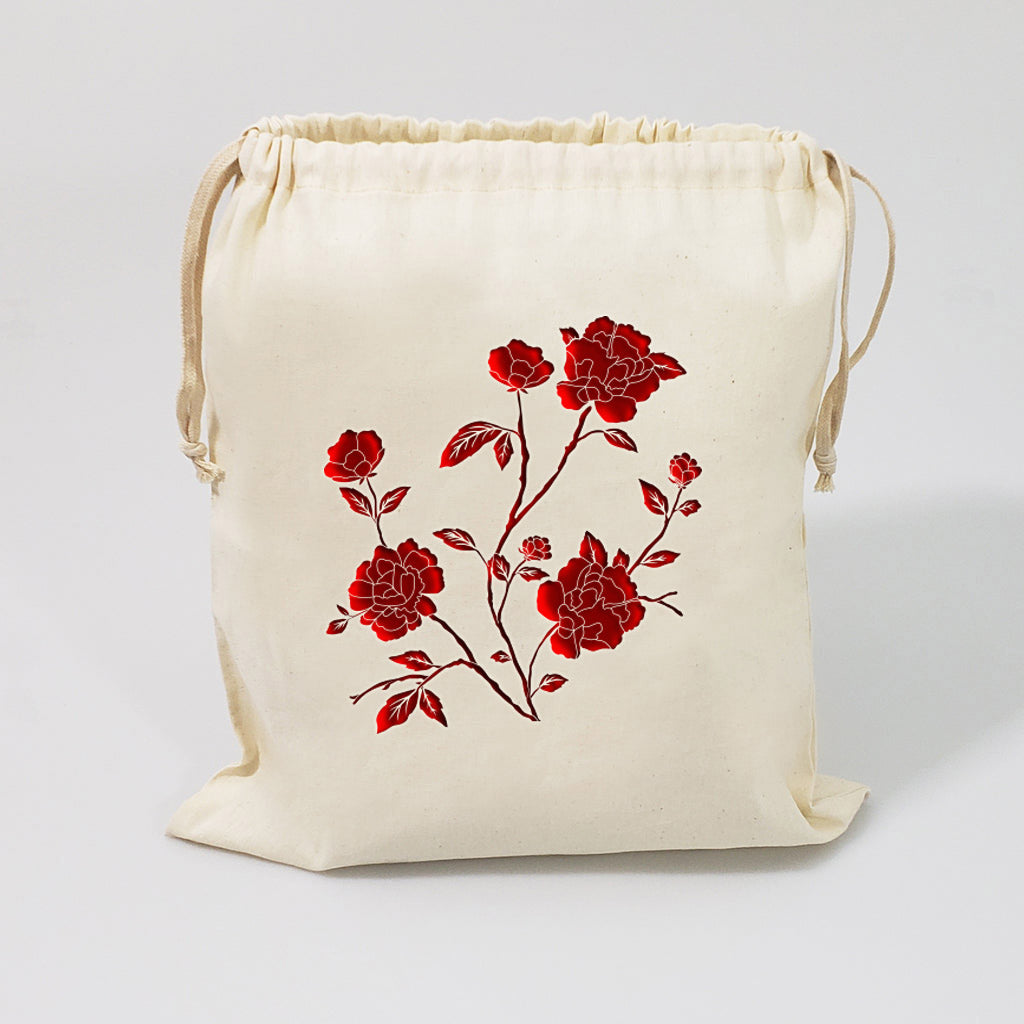 Red flower Print Potli Bag