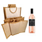 Handmakers Natural Jute 6  Wine Bottle Bags set of 2