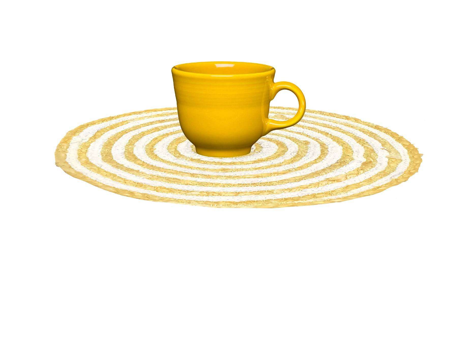 White & Yellow Dinning Table Placemat (Set of 4)