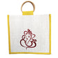 Personalized Jute Bags for Weddings 3-Pack Black, Red, and Yellow Color Combination